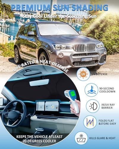 Sunshade for 2011-2016 2017 BMW X3 Windshield Sun Shade Front Window Shield - Image 3