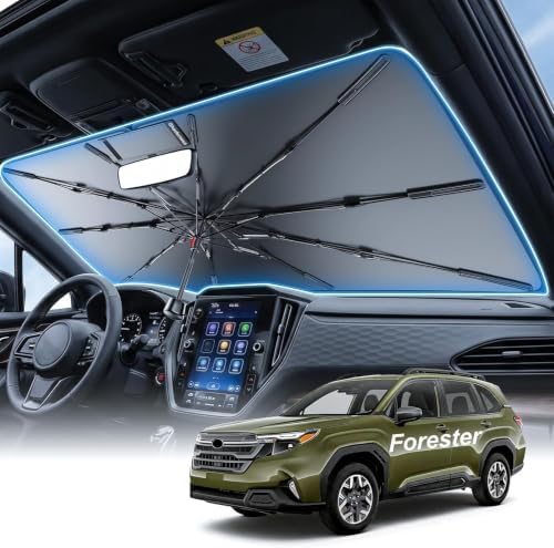 2026 Upgraded Windshield Sun Shade Umbrella for Subaru Forester [Precision Custom Fit, Superior UV & Heat Block] Cooling Tech Fabric, Durable Foldable with Storage Bag, Fits 2000-2026 by Unknown