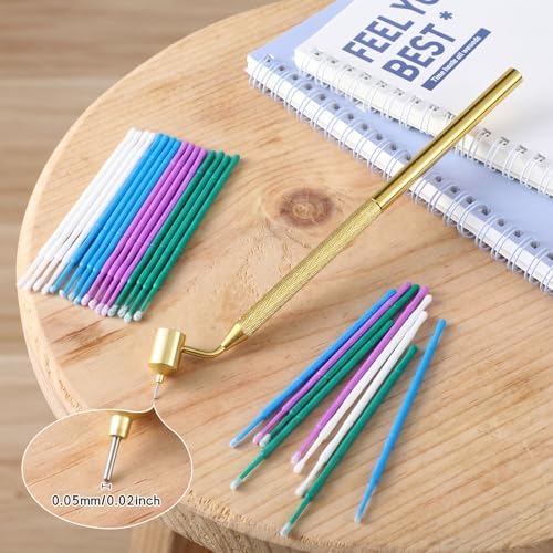 Tondiamo 100 Pack Touch up Paint Brushes 0.5mm Pen,Purple,Blue,Teal,White - Image 4