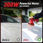 6 Inch Cordless Car Buffer Polisher kit w/ 2x2000mAh 21V Batteries - Image 2