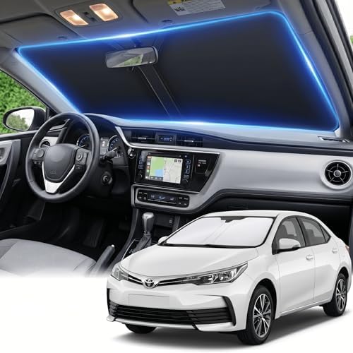 for Toyota Corolla 2014-2019 Windshield Sun Shade - Custom Fit Front Window Shade Corolla Accessories Sun Visor Foldable Shade Blocks UV Rays Summer Must Have Car Accessories by AuyNeas
