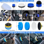 38Pcs Car Wash Detailing Kit Cleaning Kits with Foam Gun Sprayer Collapsible Bucket Drill Brush Large Wash Mitt Towels Complete Interior Exterior Car Washing Supply Set Blue - Image 4