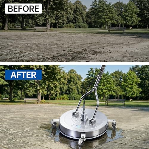 TOR 24" Pressure Washer Surface Cleaner with 4 Wheels, Surface Cleaner for Pressure Washer, Stainless Steel Dual Handle Power Washer Surface Cleaner for Concrete, Driveway, Patio, Sidewalk - Image 7