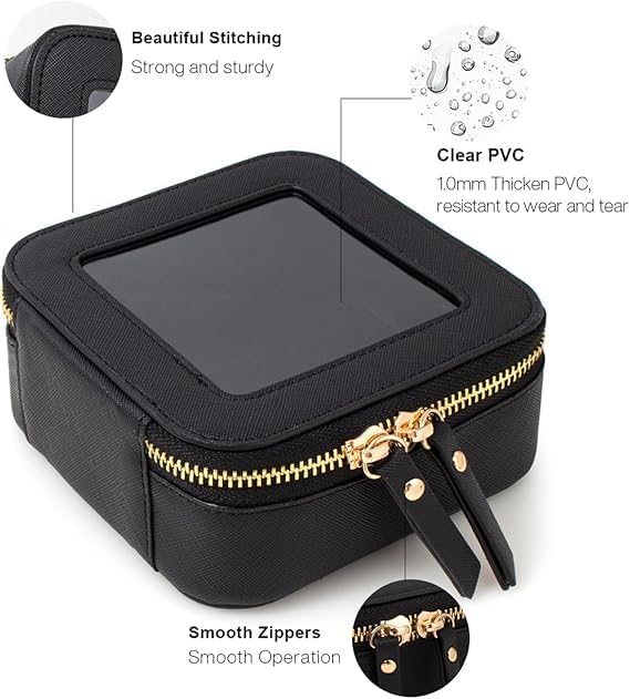 Clear Makeup Bag Small, Mini Travel Cosmetic Case Transparent TSA Approved Toiletry Bag with Zipper Portable Make Up Pouch for Purse Traveling Car Essentials Organizer for Women Men - Image 5