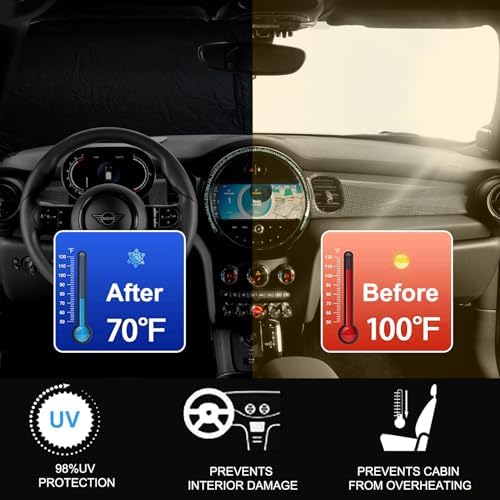 Foldable Front Windshield Sunshade fit for 2015-2024 Mini Cooper Cooper S - Image 2