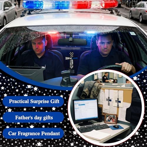 Fumete 24 Pcs Christian Gift for Police Officer Cross Car Air Freshener - Image 7