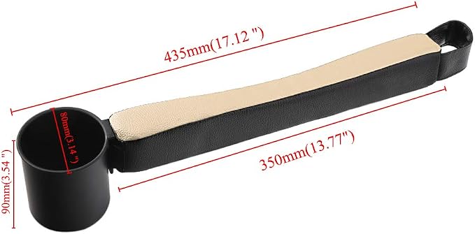 Supin 2 Prices Car Seat Gap Filler Pad PU Leather Console Side Pocket Organizer and one Cup for Cellphone Wallet Coin Key (Black+Beige) - Image 7
