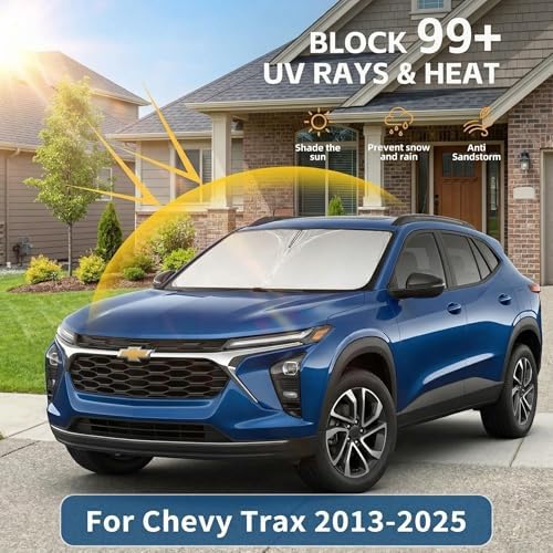 Windshield Sun Shade for Chevy/Chevrolet Trax 2013-2024 2025 Sunshade Front Window Shade Custom Fit Trax Accessories Sun Visor Foldable Shade Blocks UV Rays Accessories - Image 2