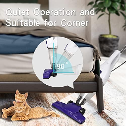 Intercleaner Corded Vacuum Cleaner, 15KPa Powerful Suction with 400W Motor, 12 in 1 Lightweight Bagless Stick Vac with Handheld, Ultra Quiet, for Hardwood Floor Carpet Car Pet Hair Car Pet Hair - Image 5