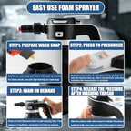 Electric Foam Sprayer 2L for Car Wash with 2 Mitts, Rechargeable - Image 6
