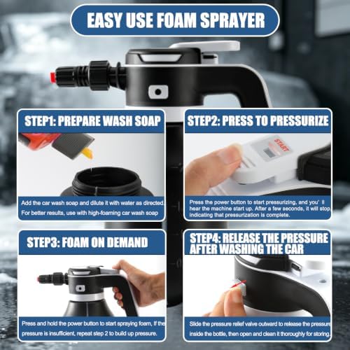 Electric Foam Sprayer 2L for Car Wash with 2 Mitts, Rechargeable - Image 6