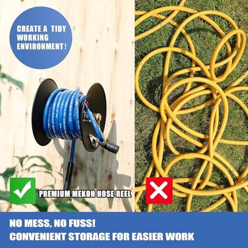 MEKOH Compact Pressure Washer Hose Reel 50ftx3/8” / 65ftx1/4”, 4000PSI - Image 2
