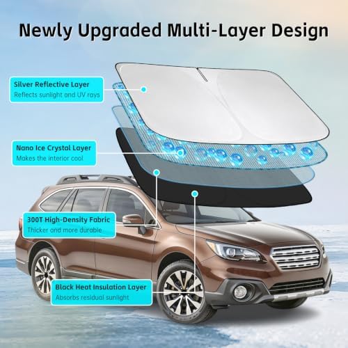 Windshield Sun Shade for Subaru Outback 2014-2019 Sunshade - Image 3