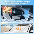 KUST Car Window Shades for Tesla Model X 2016-2020 Windshield Sun Shade Side Window Cover UV Block Privacy Protection Accessories for Camping Blackout Rear Back Full Set 10PCS - Image 3