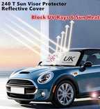 Windshield Sun Shade for 2007-2026 Mini Cooper Countryman, Fits R55 R56 R57 R58 R59 R60 R61 F54 F55 F56 F60, 240T Reflective Sun Visor Protector, Blocks UV Rays & Sun Heat - Image 2