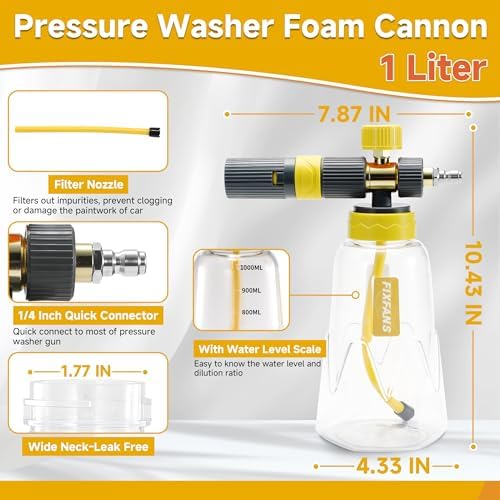 FIXFANS Foam Cannon Gun Dual Connector Accessory for Pressure Washer - Image 5