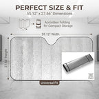 1 PC Foldable Windshield Sun Shade, Reflective Sun Protector for Front Window, Heat Blocking Car Sunshade, Universal for Most Cars, Trucks, SUVs (Silver) - Image 2