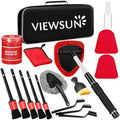 Windshield Cleaner Tool, 17Pcs Red Car Interior Cleaning Kit, Car Detailing Kit Interior Cleaner, Car Detailing Brushes, Car Cleaning Gel, Inside Cleaning Supplies Accessories for Women Girls by Viewsun