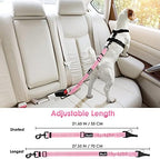 SlowTon Dog Car Seat Belt, 3 in 1 Latch Bar Attachment Dog Safety Seatbelt | Hook Latch Bar& Seatbelt Buckle, Reflective, Heavy Duty Nylon, Durability, Easy of Use, for Travel Riding, Pink, 27.5" - Image 6