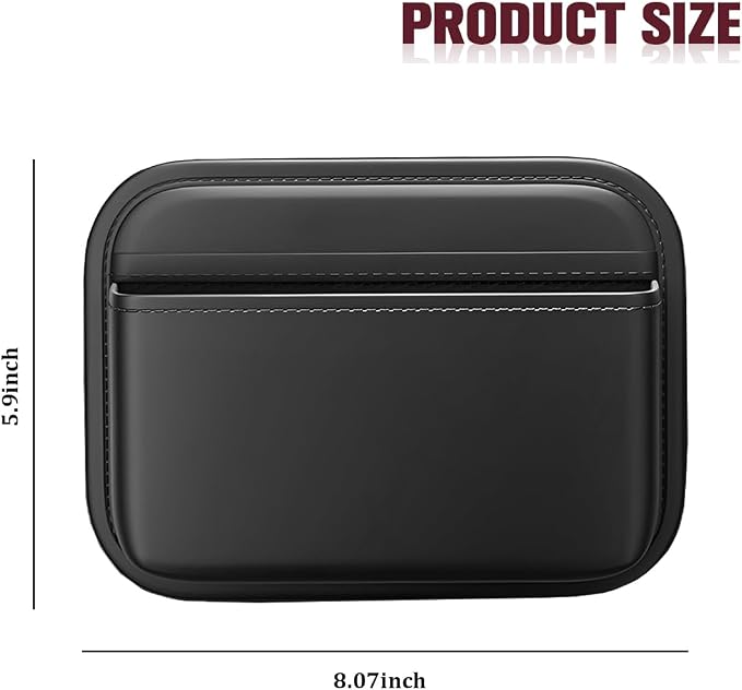 Car Seat Side Pocket Organizer, Self-Adhesive Leather Vehicle Seat Console Storage Pouch Box for Phones, Keys, Pens, Auto Interior Door Organizer Pocket Bag, Universal for Vehicles (Black) - Image 2