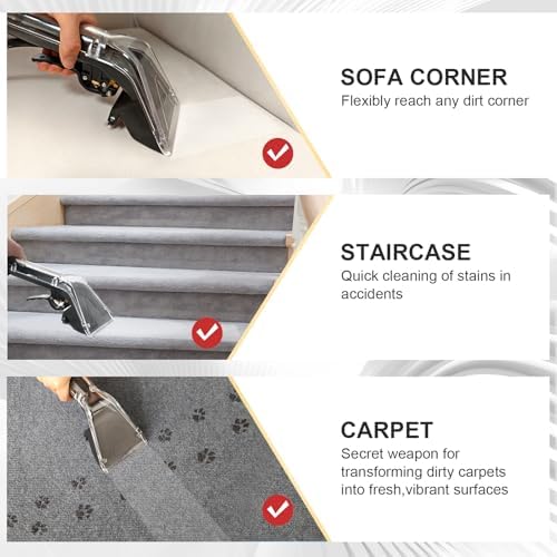 【Upgrade Hard Bristle Brush】Better Extractor Hose Kit for Shop Vac, with 10FT Hoses and 25 FTWater Pipes, Thick transparent shell, Turns Vacuum Cleaner into Carpet Cleaning Machine,2-Year Warranty - Image 4