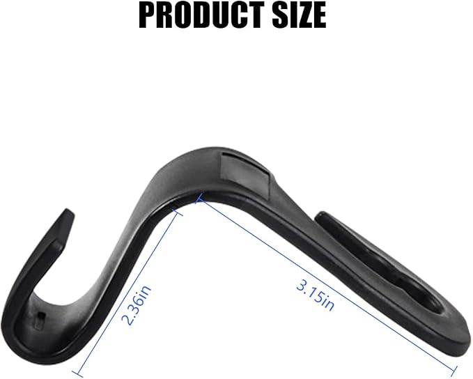 Mandark 2PCS Bow Car Headrest Hooks for Bags, Black/Polka Dot | PVC construction, clip-on installation keeps items off the floor, fits most cars, SUVs, and trucks, car interior accessories - Image 2