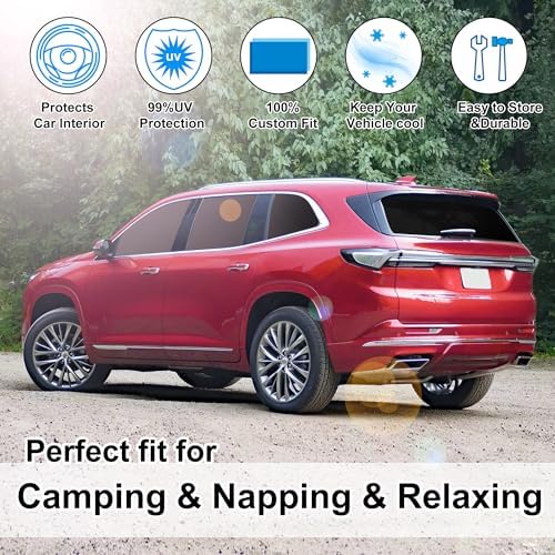 TINGLU Window Shades for Buick Enclave 2010-2017 Accessories Car Side Full Windows Cover Camping Rear Triangular Windshield Sun Shade Sun UV Rays Privacy Protection 8PCS - Image 6
