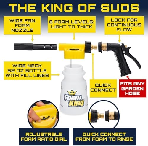 Foam King™ Gun Car Wash + Power Foam Car Wash Soap Strip (10ct = 5 Car Washes) - Connects to Garden Hose, Ultimate Scratch Free Cleaning Snow Blaster Cannon Washing - Image 2