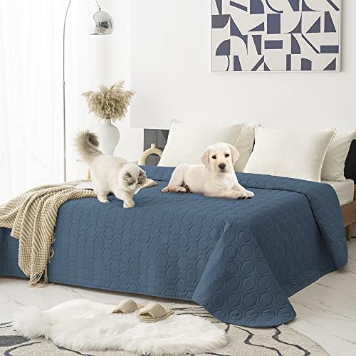 Waterproof Blanket Couch Cover for Dogs Non-Slip Pet Sofa Protector | Tcksstex Non-slip waterproof couch cover scratch resistant machine washable protects sofa bed car（82x82- Navy Blue） by TcksstexFauxFurDogBedCover