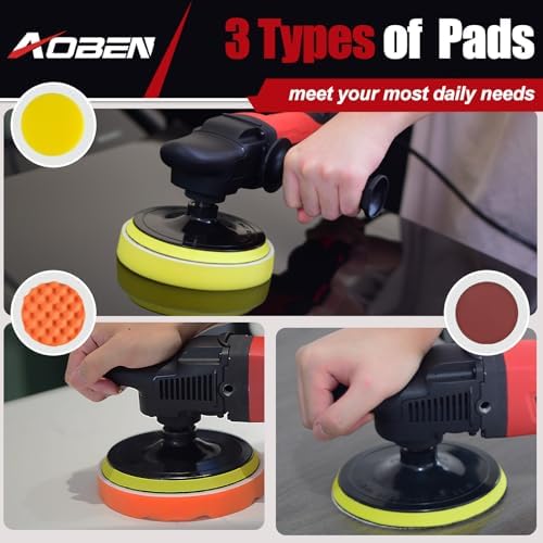 AOBEN Car Buffer Polisher,Rotary polisher,1600W Car Polisher Waxer with 6 Variable Speed,4 Polishing Pads,Detachable Handle for Car Polishing and Waxing - Image 4
