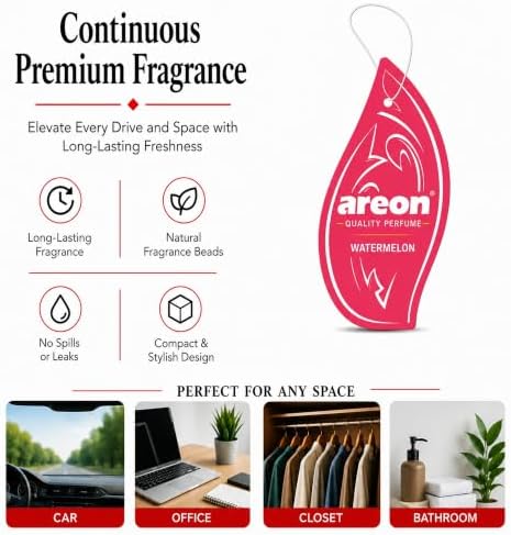 AREON MON MA28 Hanging Best Car Air Freshener Watermelon Scent, Paper Hanging Ornaments, Long Lasting Scent for Car or Home 12 Pack - Image 4