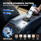 Car Vacuum/Air Duster Portable Cordless - 16000PA High Power Handheld Vacuum with 85,000RPM Brushless Motor, 4-in-1 Rechargeable Mini Vacuum & Blower & Pump for Car Detailing, Home, Office, Pet Hair - Image 2