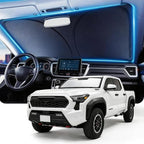 for Toyota Tacoma 2016-2024 2025 2026 - Premium Sunshade for Ultimate Heat & UV Protection- 4 Layers Foldable Front Windshield Sun Shade Custom Fit Tacoma 2Dr 4Dr, Pickup Sun Visor Car Accessories by ChiranoBestValuableStuffs
