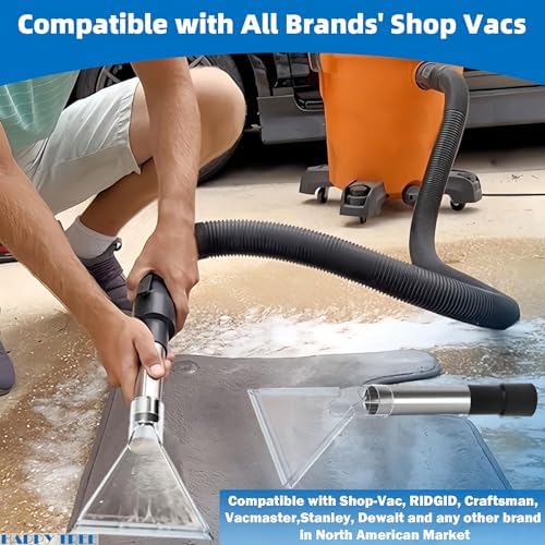Happy Tree Universal Fit All Shop Vacs with 2-1/2" and 1-7/8" and 1-1/4" Adapters, Large 7-1/2" Extraction Accessory for Upholstery & Carpet Cleaning and Auto Detailing, Shop Vac Extractor Attachment - Image 4