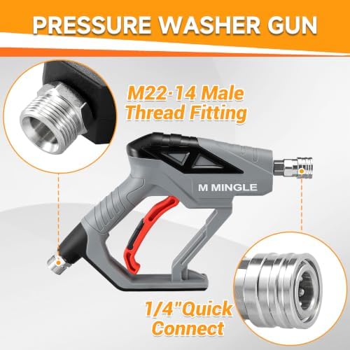M MINGLE Pressure Washer Foam Cannon Kit, Car Wash Brush with Long Handle - Image 5