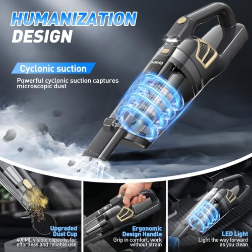 CKIKH Handheld Vacuum Cordless, 15000PA Hand Held Car Vacuum Cleaner - Image 5