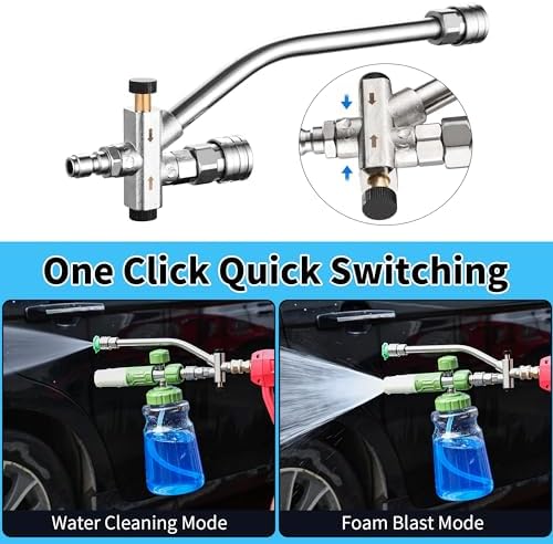 Foam Cannon Dual Connector Accessory,Pressure Washer Double Tip Attachment for Foam Blaster with 7 Power Washer Sprayer Nozzles, 1/4" Quick Connect, 3600 PSI - Image 3