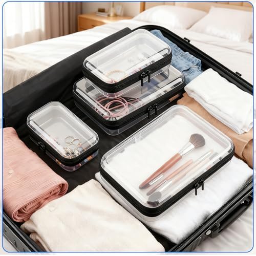 Clear PET Plastic Storage Boxes with Double Zippers, 4 Sizes (S/M/L/XL) Waterproof Organizer Cases for Toys, Cosmetics, Snacks, Travel Essentials (Black) - Image 7