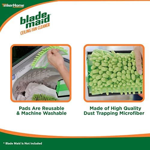 Blade Maid Replacement Microfiber Pads | Reusable, Machine Washable Pads for Blade Maid Ceiling Fan Cleaner with Extendable Pole for High Ceilings, Corner Cleaning Tool | Size 4.9" x 7.7" (Pack of 2) - Image 5