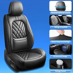 Fit Liberty Car Seat Covers Compatible with Jeep Liberty 2002-2010 2011 2012-Premium Leather,Waterproof,Breathable,Airbag Compatible &All-Weather Seat Cushion Protecto(2 Front,Black) - Image 3