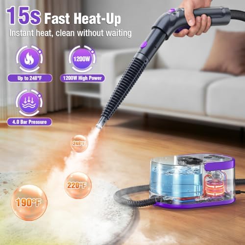 Steam Cleaner, 15s Fast Heat-Up Handheld Steam Cleaner for Home & Car - Image 3
