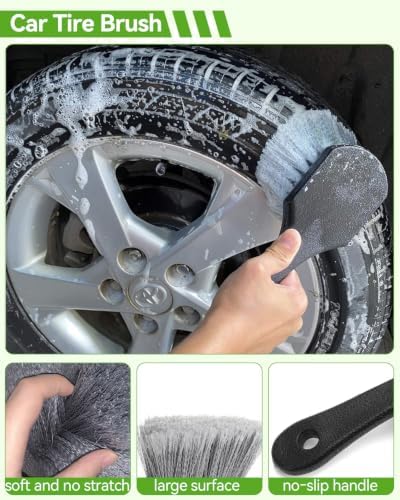 8Pcs Car Wash Kit, 62’’ Car Wash Brush with Long Handle, Microfiber Carwash Kit Set, Car Washing Supplies for Cars RV Truck Exterior - Image 6