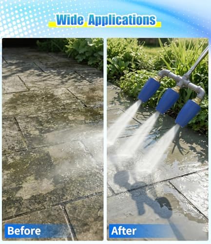 Triple Turbo Nozzle Pressure Washer, 3-in-1 Power Washer Turbo Nozzle with 1/4" Quick Connect, 360° Rotating Pressure Washer Tip - 4800 PSI, 4-6 GPM, 2.0 Orifice, Blue - Image 5