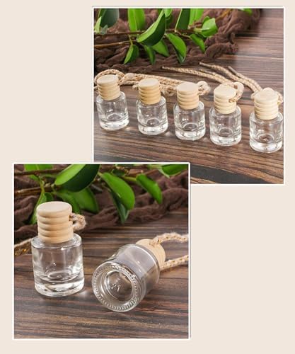 ESEWALAS 20 Pcs Car Air Fresheners, Hanging Diffuser Empty Glass Perfume Bottles, Aromatherapy Fragrance Perfume Pendant Glass Vials for Car Decor - Image 5