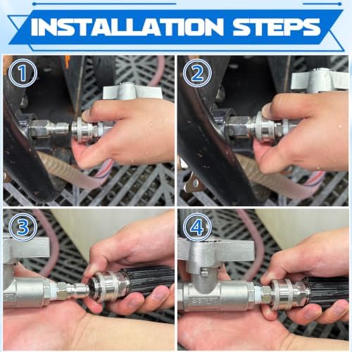 M MINGLE Ball Valve Pressure Washer, 3/8" Quick Connect Shut Off Valve - Image 6
