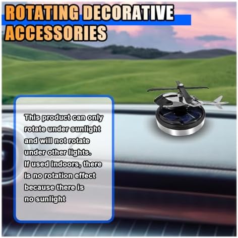KITUREK Helicopter Solar Rotating Car Air Fresheners for Home Office Silver - Image 4