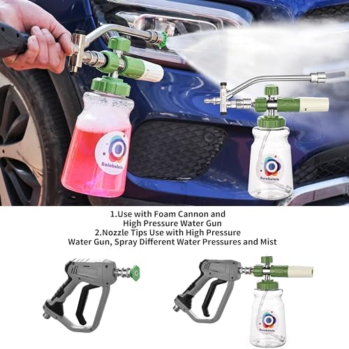 Dual Connector Accessory with Pressure Washer Foam Cannon, Balabulala Pressure Washer Double Tip Attachment for Foam Blaster with with 5 Power Washer Sprayer Nozzles, 1/4" Quick Connect, 3600 PSI - Image 2