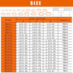 360PCS Crush Washer Oil Drain Plug,18 Sizes Copper Crush Washers Assortment Kit,Automotive Oil Pan Drain Plug Gasket M6 M8 M10 M12 M14 M16 M18 M20 M22 M24 - Image 2