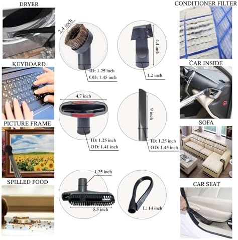 Replacement Vacuum Attachments & Brushes 1.25'' plus Universal Adapter Kit - Image 3