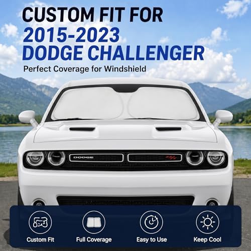 Custom Fit Windshield Sun Shade for Dodge Challenger 2015-2026 - Image 2